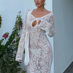 Cherie Lace Maxi Dress - White